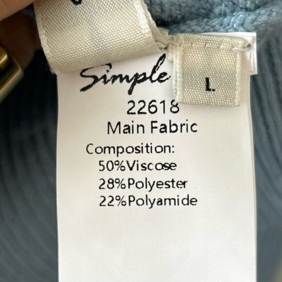 Simple Retro Blue Embroidered Daisy Cardigan Sweater NWT Size L - Picture 7 of 7